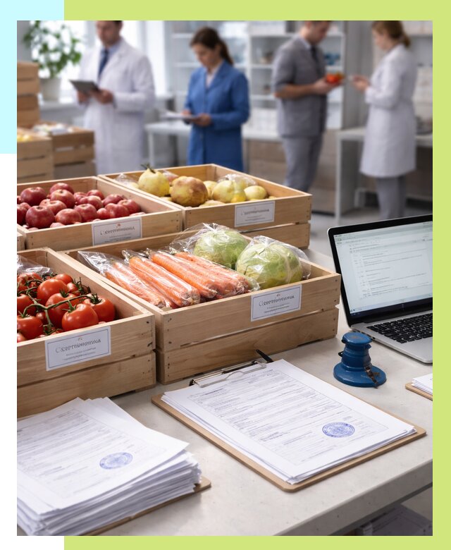 Сертификация овощей и фруктов в Кыштыме от 8828 р. | Алешин-Кшт
