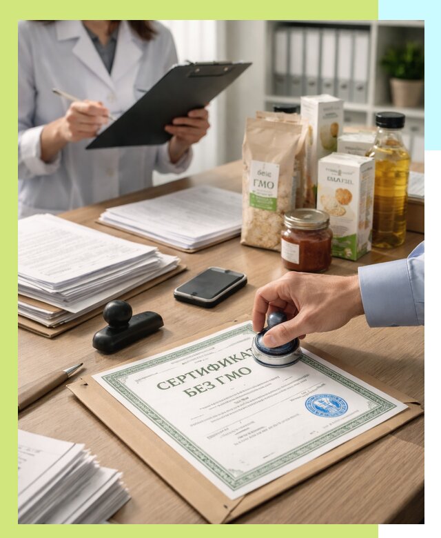 Получение сертификата Без ГМО для продукции в Кыштыме